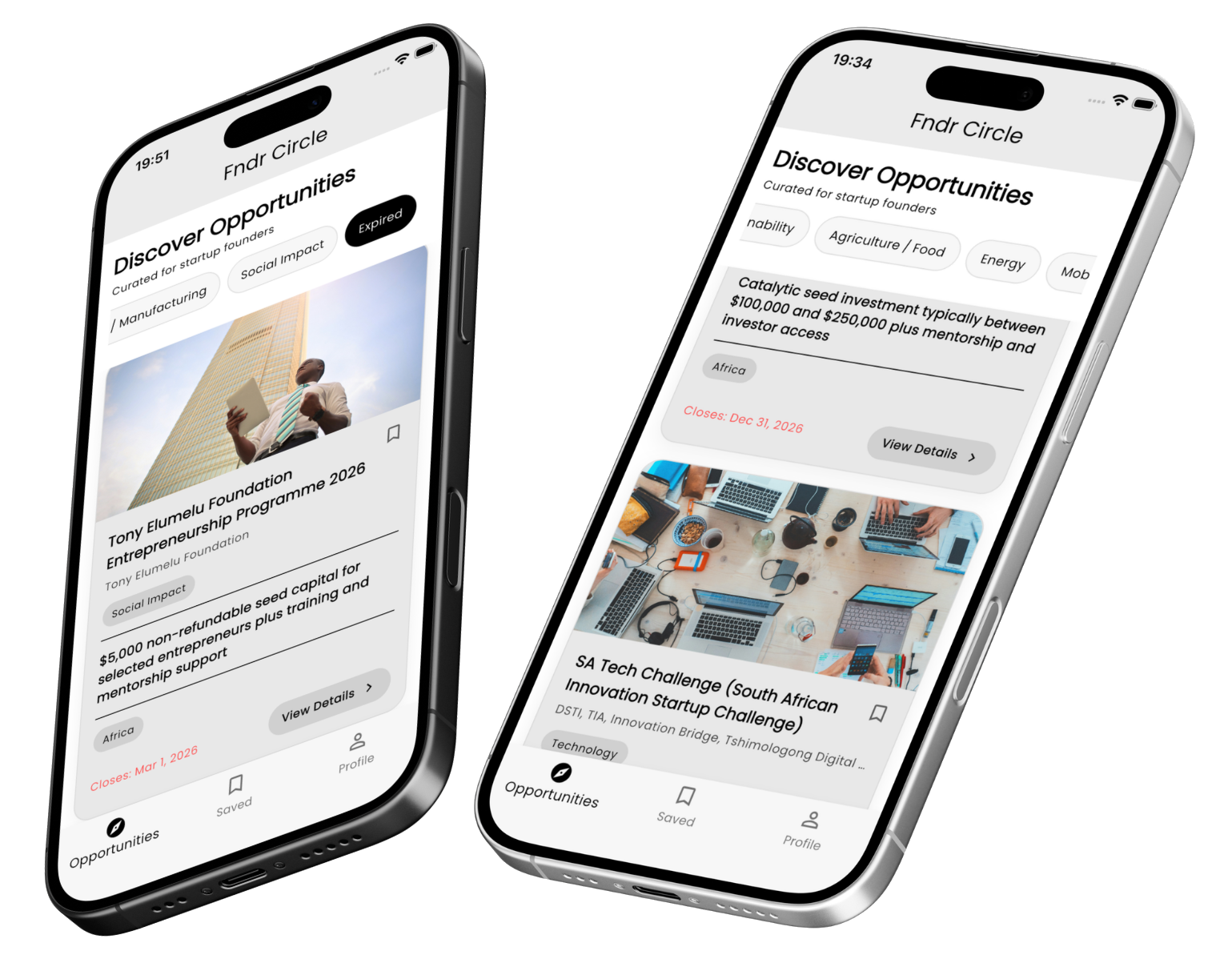Fndr Circle App Interface